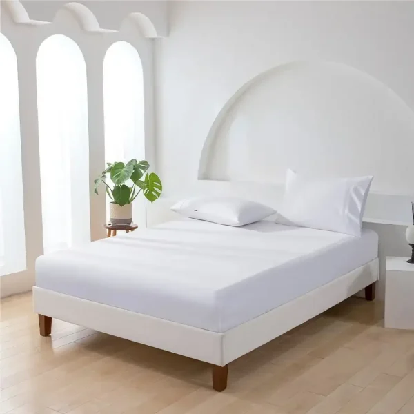 Plain Dyed Fitted Sheet Set White