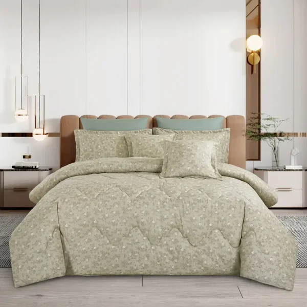 Green Graden Floral Comforter Set Cotton Yarn