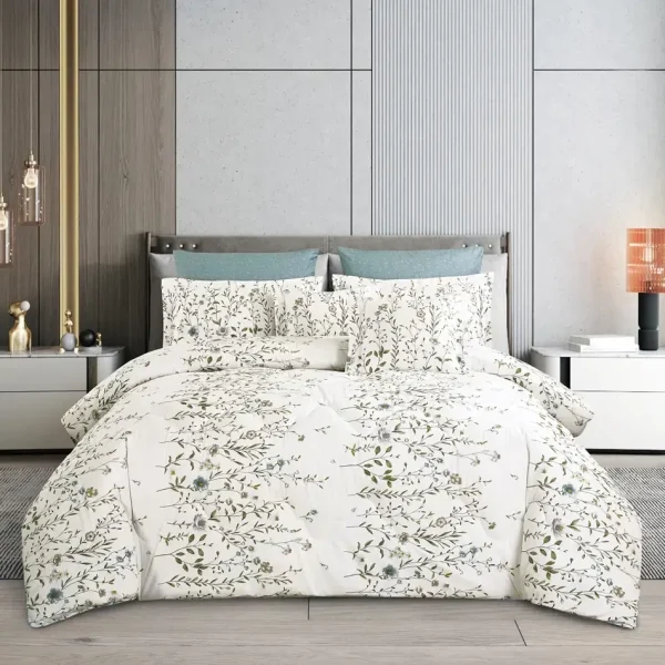 Percale Floral Cotton Comforter Set
