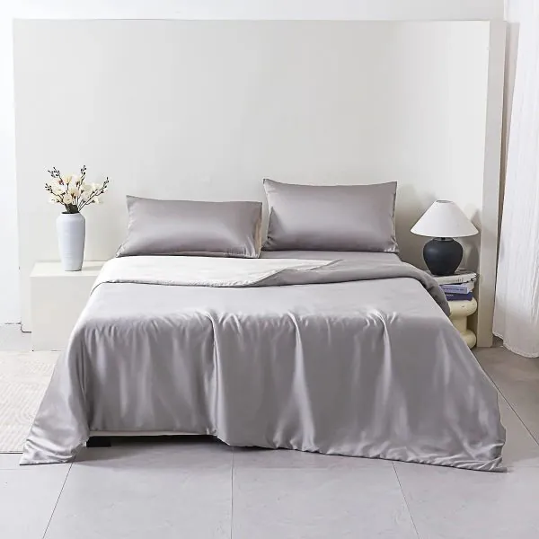 Cloudy Gray Tencel Fitted Sheet Set