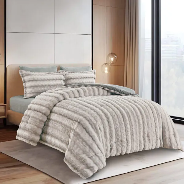 New Luxury Rabbit Fur Comforter Set for Winter