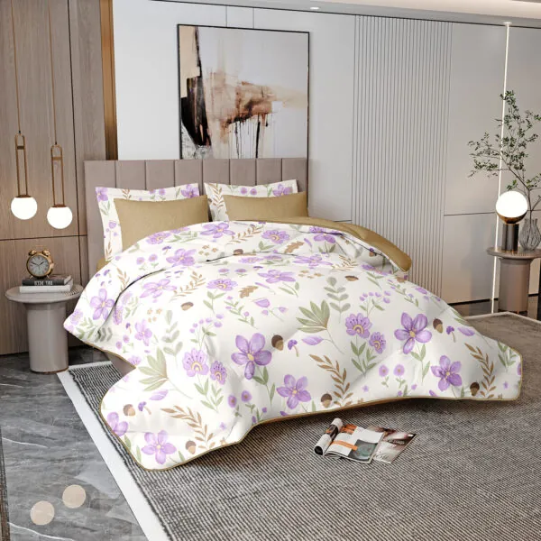 Garden Purple Printed Comforter Set Bedding Collection