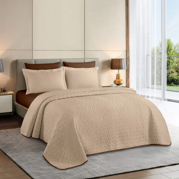 Bed Collection Solid Bedspread Sets Light Tan