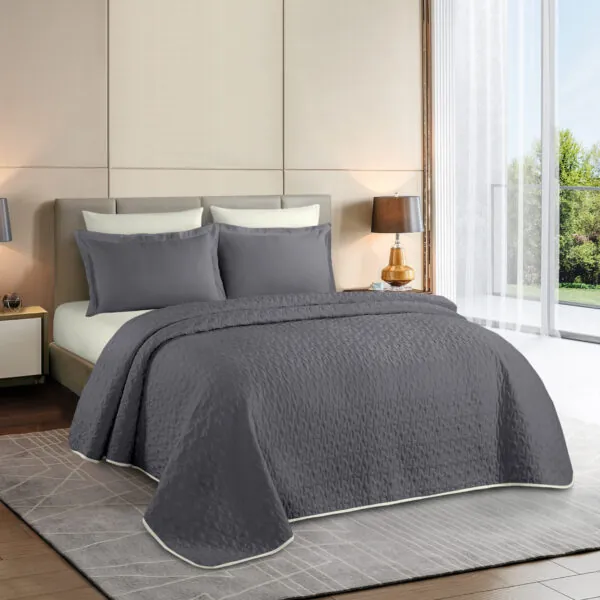 Bed Collection Solid Bedspread Sets Dark Grey