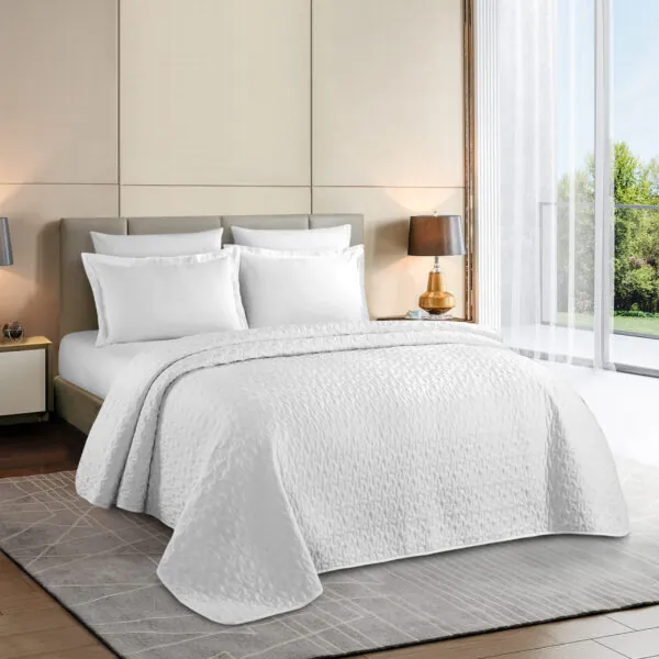 Bed Collection Solid Bedspread Sets White